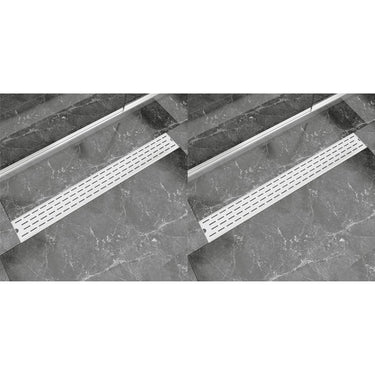 Lineare Duschrinnen 2 Stk. Linien 930 x 140 mm Edelstahl